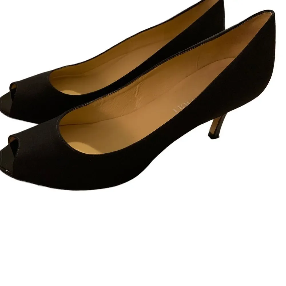 Bruno Magli Black Peep Toe Heels Size 8B